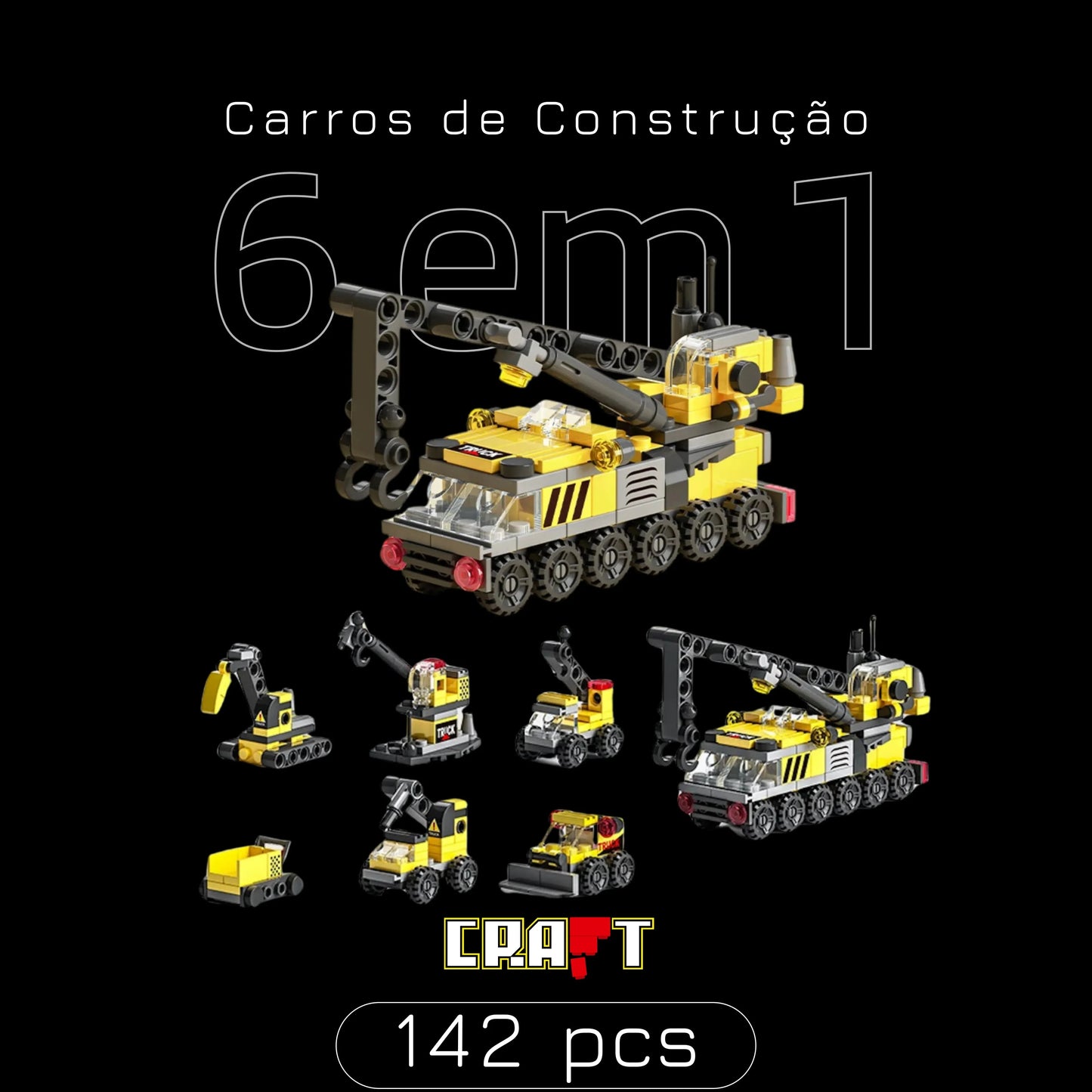 6 Construction Vehicles in 1 (142 pieces)