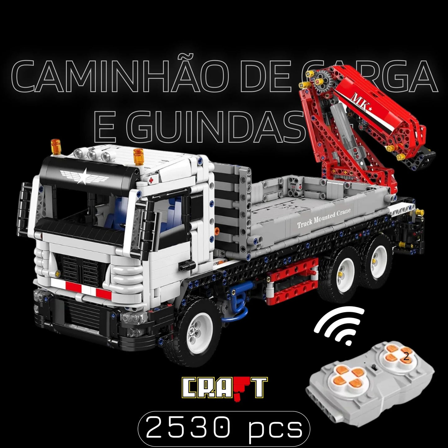 Cargo Truck and Crane (2530 pieces)