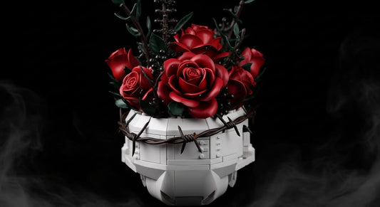 Skull with Red Roses (1161 pieces)