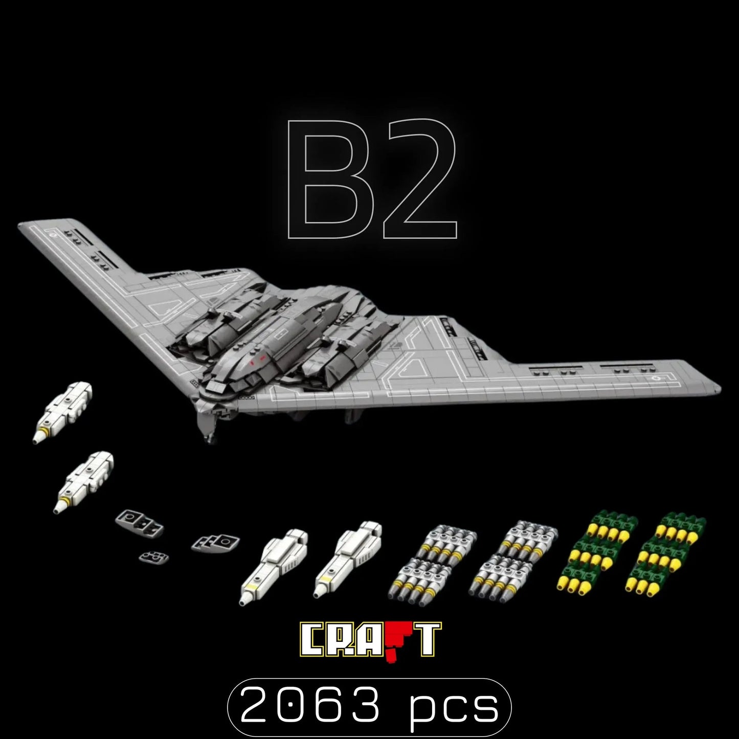 B-2 Spirit Bomber (2063 pieces)