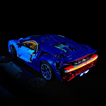 (57% OFF) Super Blue Bugatti Chiron with a W16 Engine and 56 cm in Length (3599 pieces)