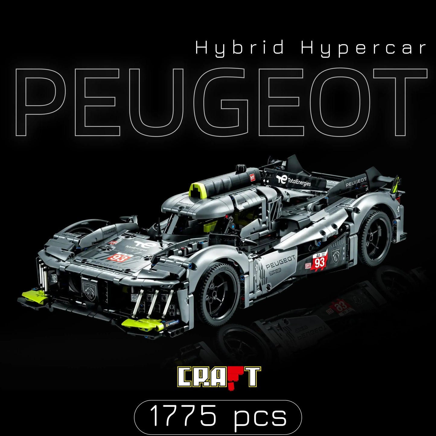 Peugeot 9x8 LeMan Hybrid Hypercar (1775 pieces)