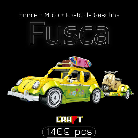 Hippie Beetle + Motorcycle + Gas Station (1409 pcs)