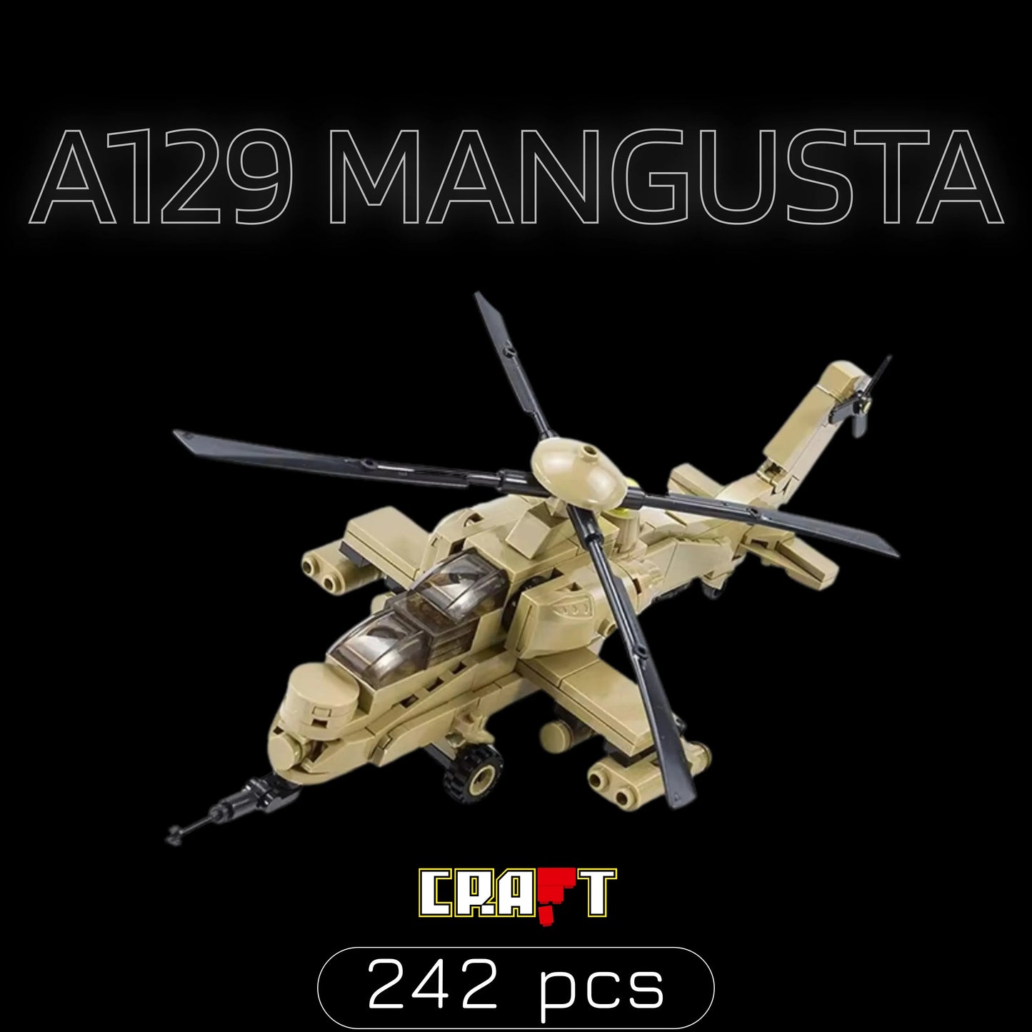 A129 Mangusta Helicopter (242 pieces)