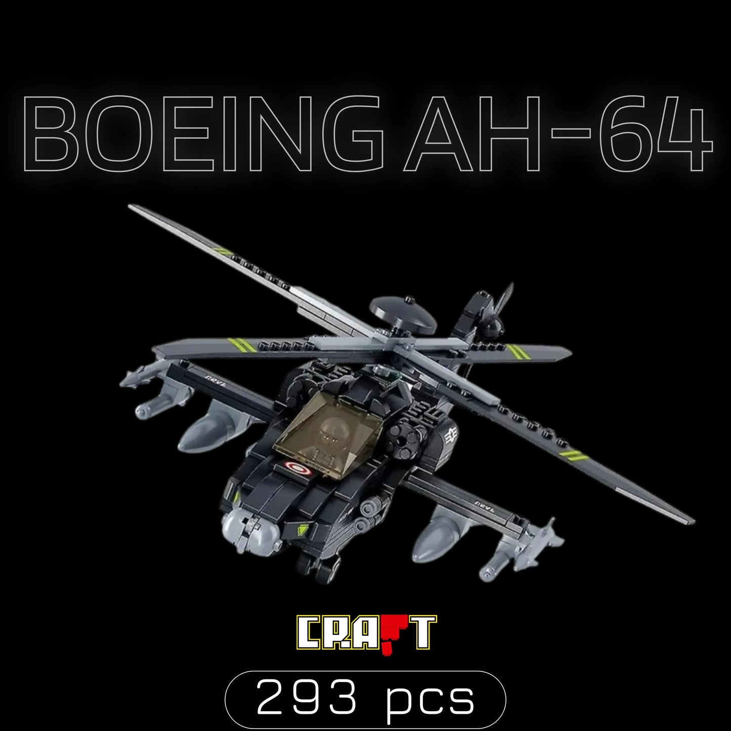 Boeing AH-64 Apache Helicopter (293 pieces)