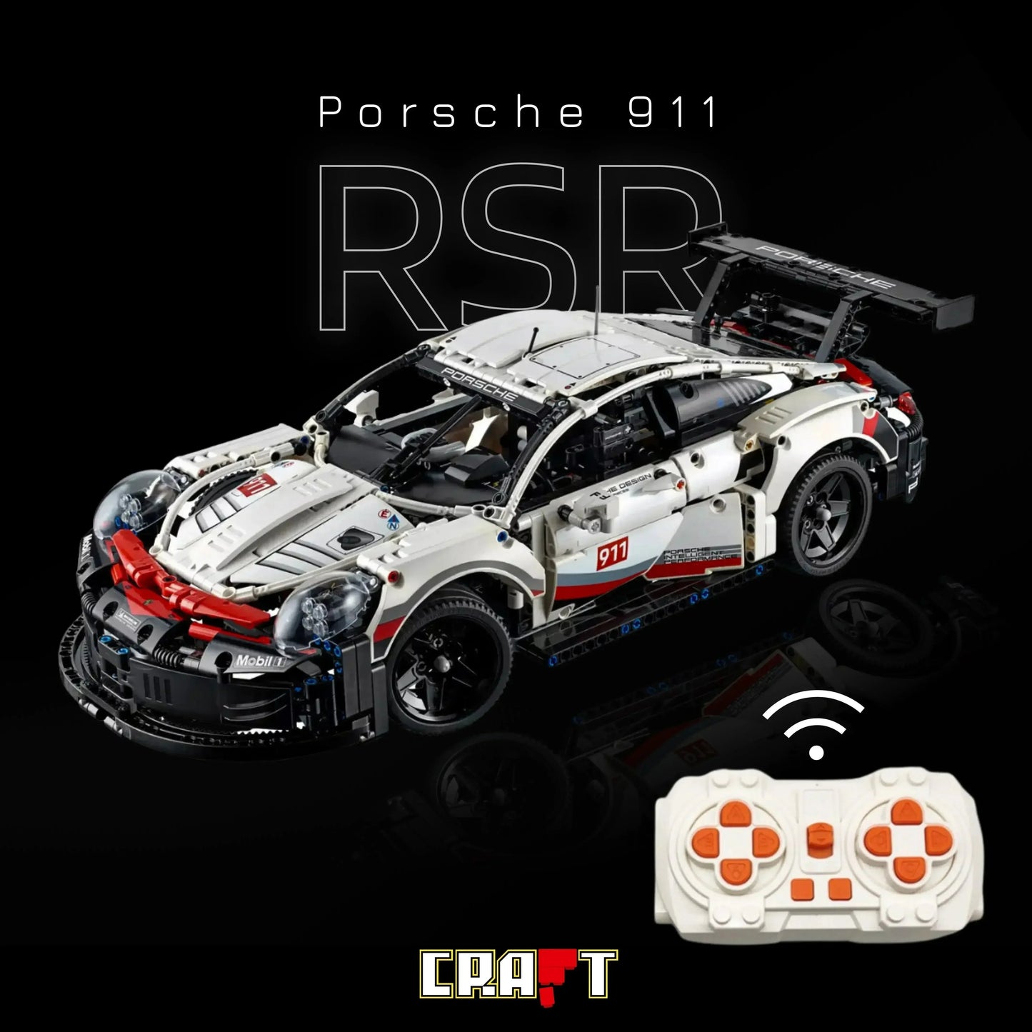 Porsche 911 RSR White (1580 pieces)
